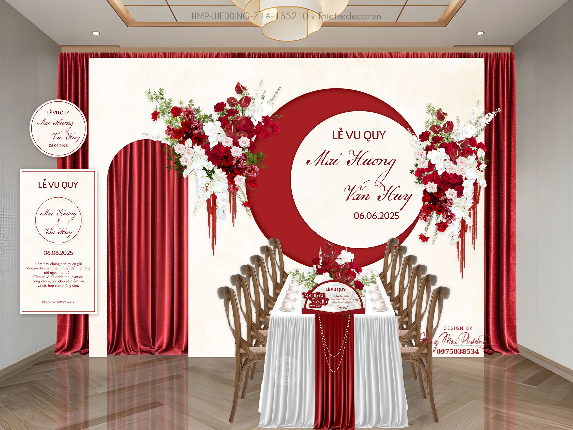 Gia tiên tone đỏ kèm tem nước, tag bàn ( 2 loại )